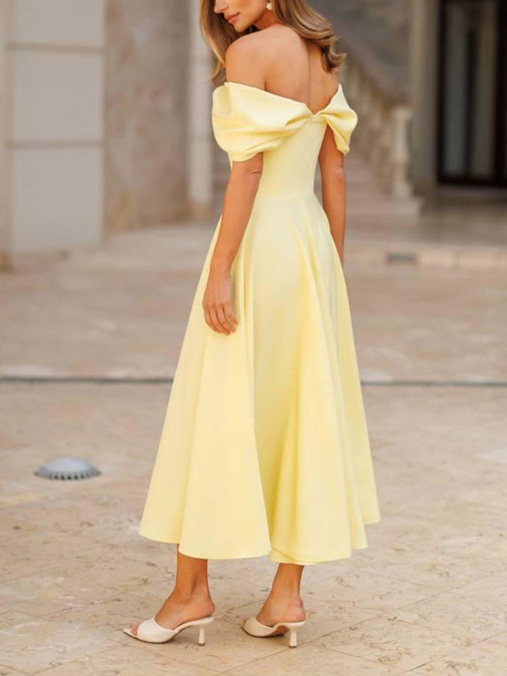 Elegant Maxi Kjole Drapert Uten Ermer