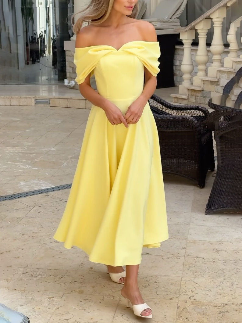 Elegant Maxi Kjole Drapert Uten Ermer