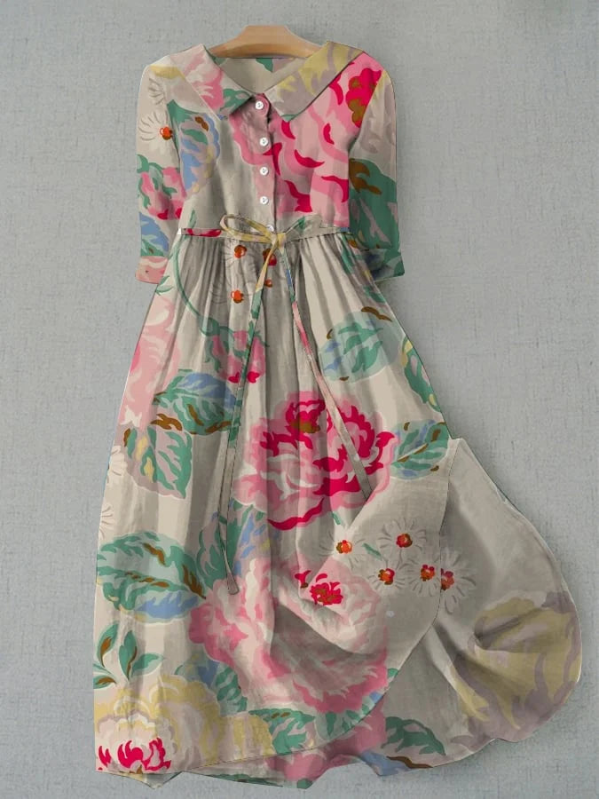 Madeleine | Elegant pastellblomstret kjole