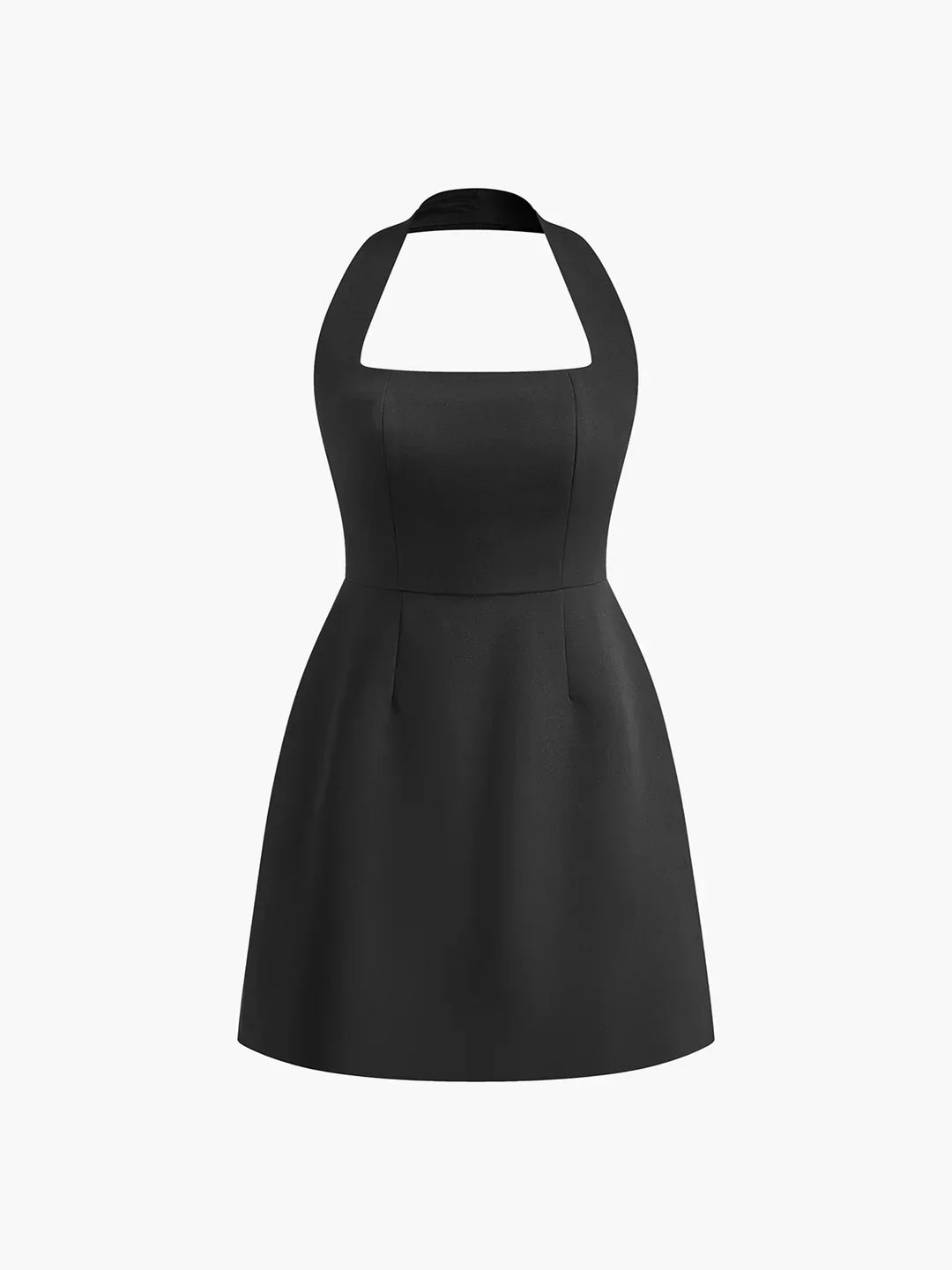 Elegant Solid Kjole med Halterneck