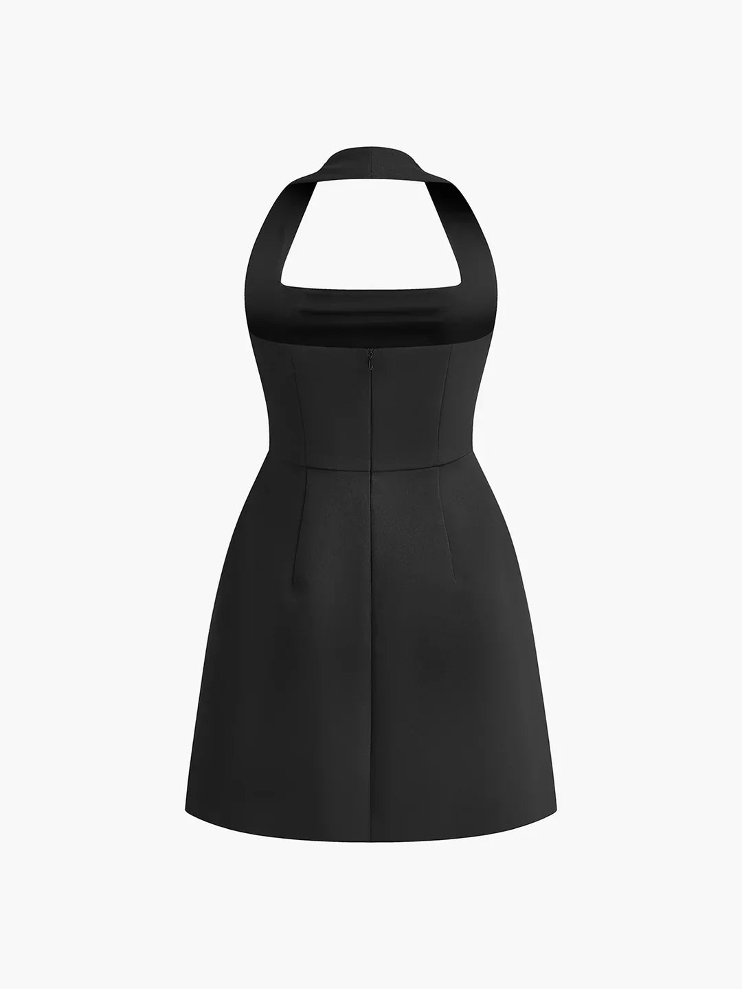 Elegant Solid Kjole med Halterneck