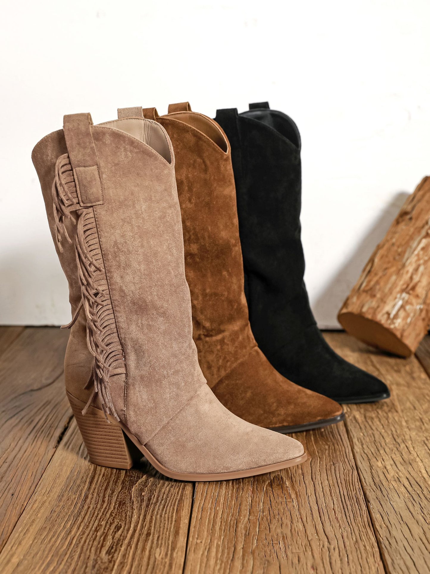 Kaya Fringle Kamel Boots