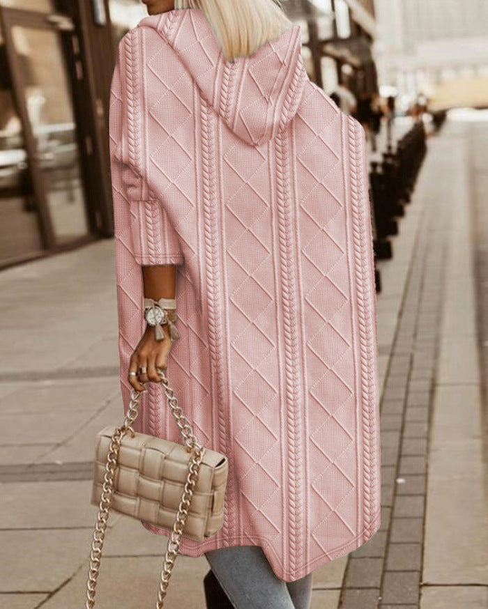 Monalisa - Lang Cardigan med Hette