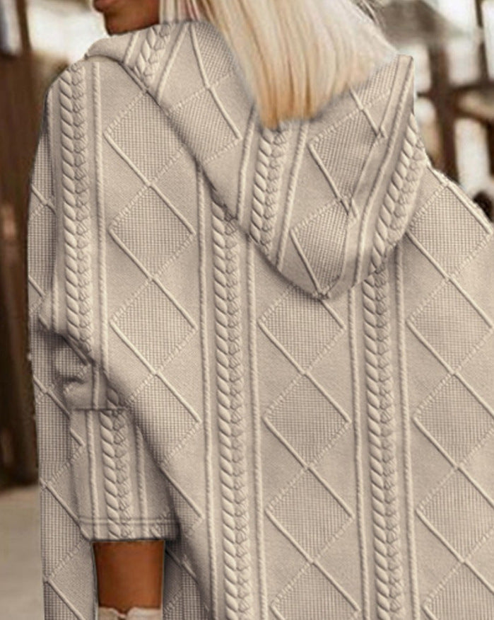 Monalisa - Lang Cardigan med Hette