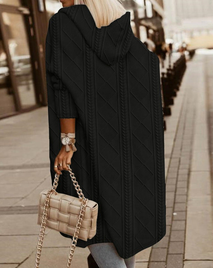 Monalisa - Lang Cardigan med Hette
