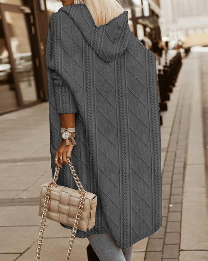 Monalisa - Lang Cardigan med Hette