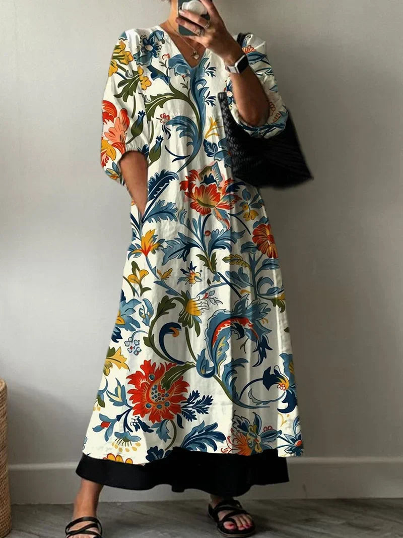 Elegant Kjole med Tiana Trykk