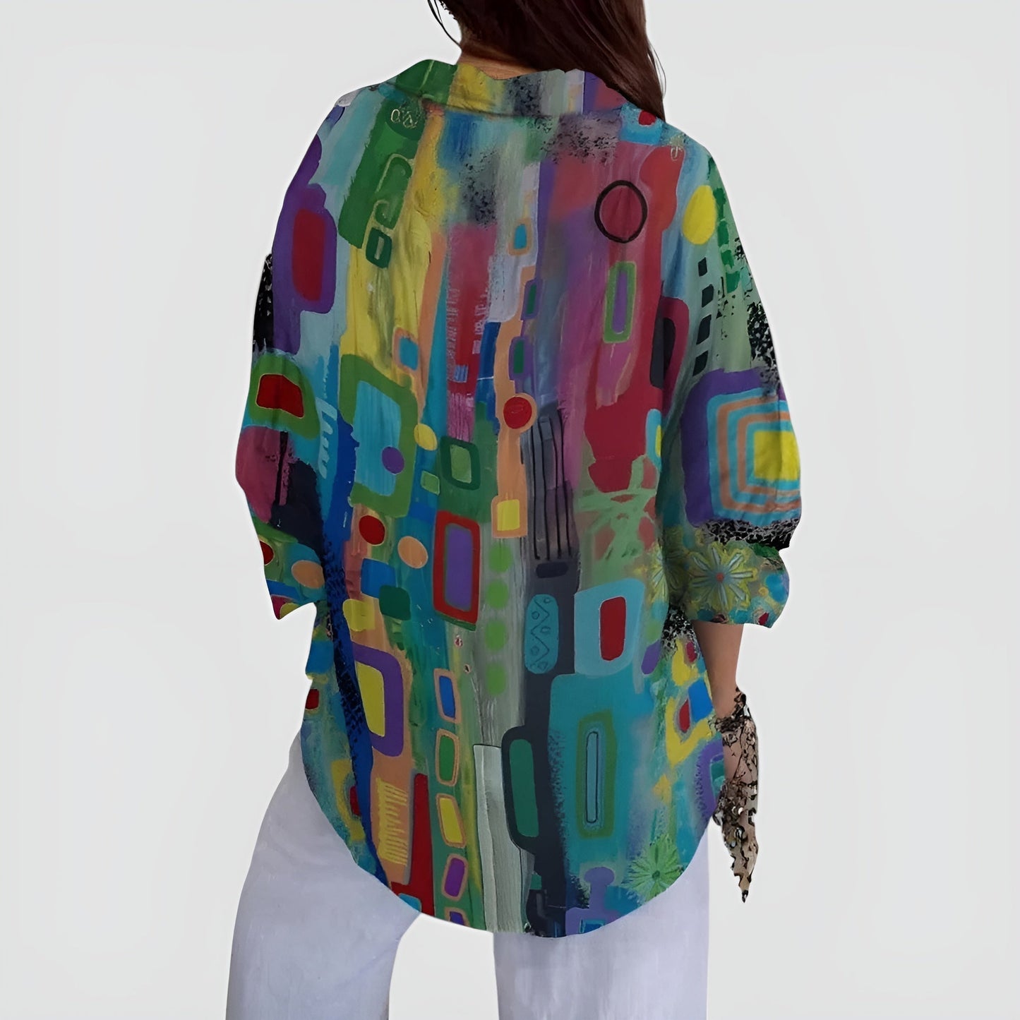 Ava™ blouse with geometric pattern