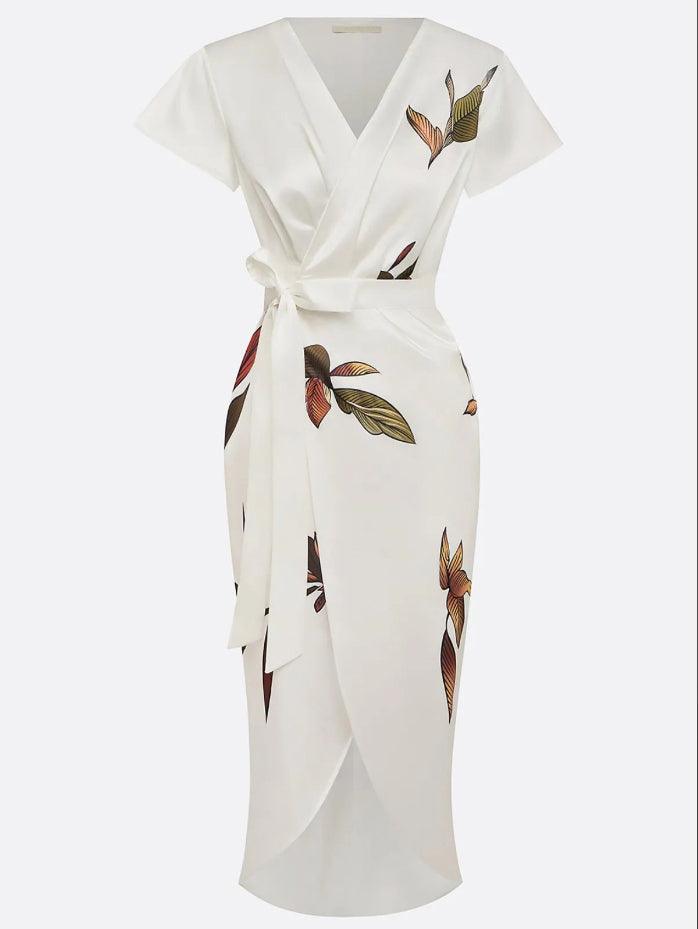 Elin™ | Elegant Wikkelkjole med Blomsterprint
