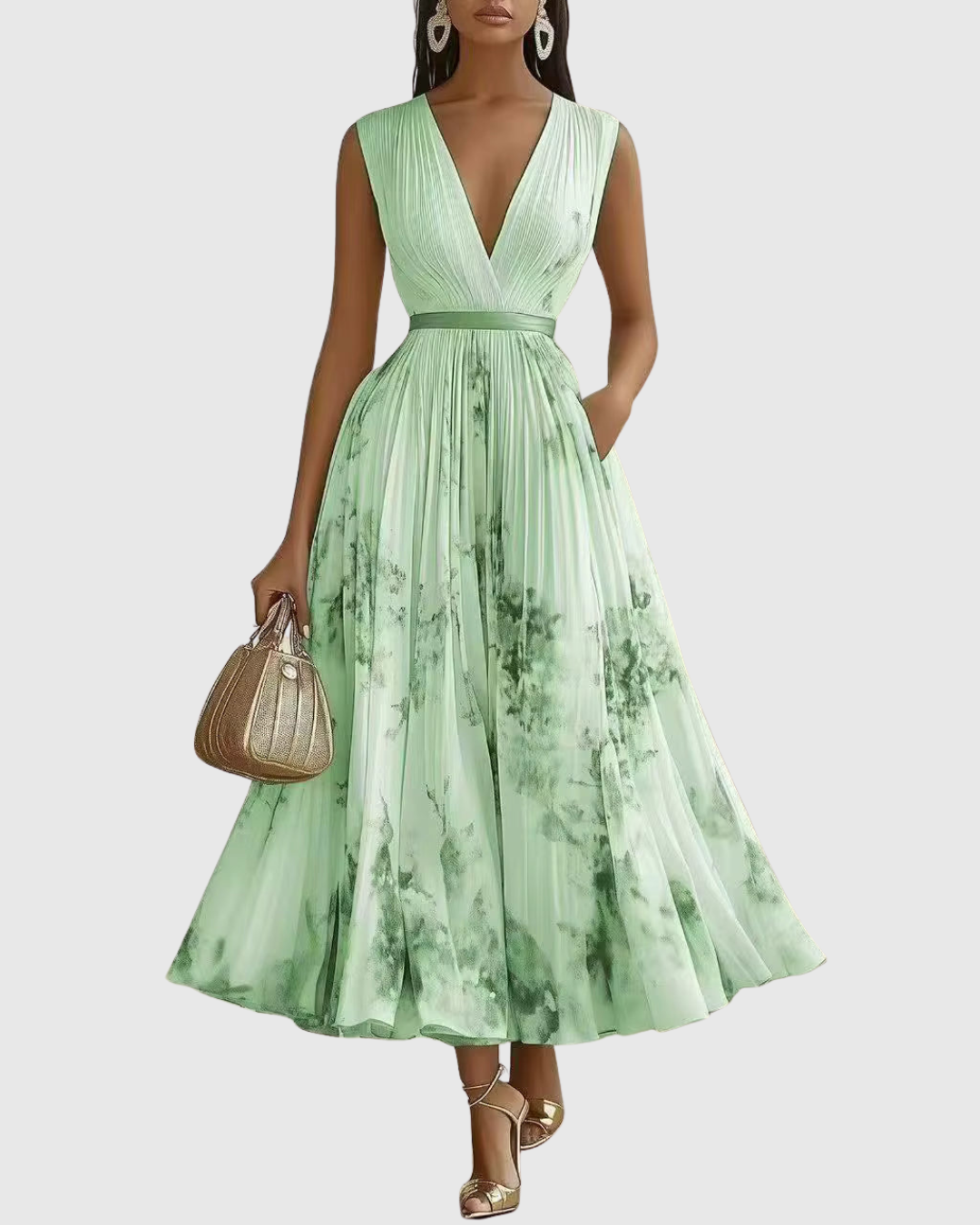 Siena™ | Elegant Plissé Maxi Kjole