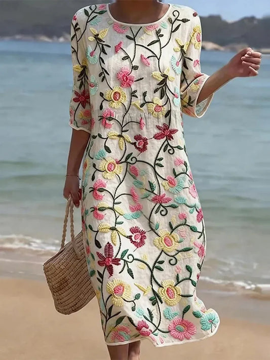 Rebecca | Kvinne Floral Mønster Kjole