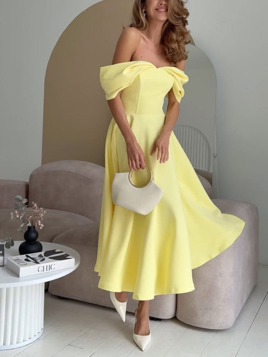 Elegant Maxi Kjole Drapert Uten Ermer