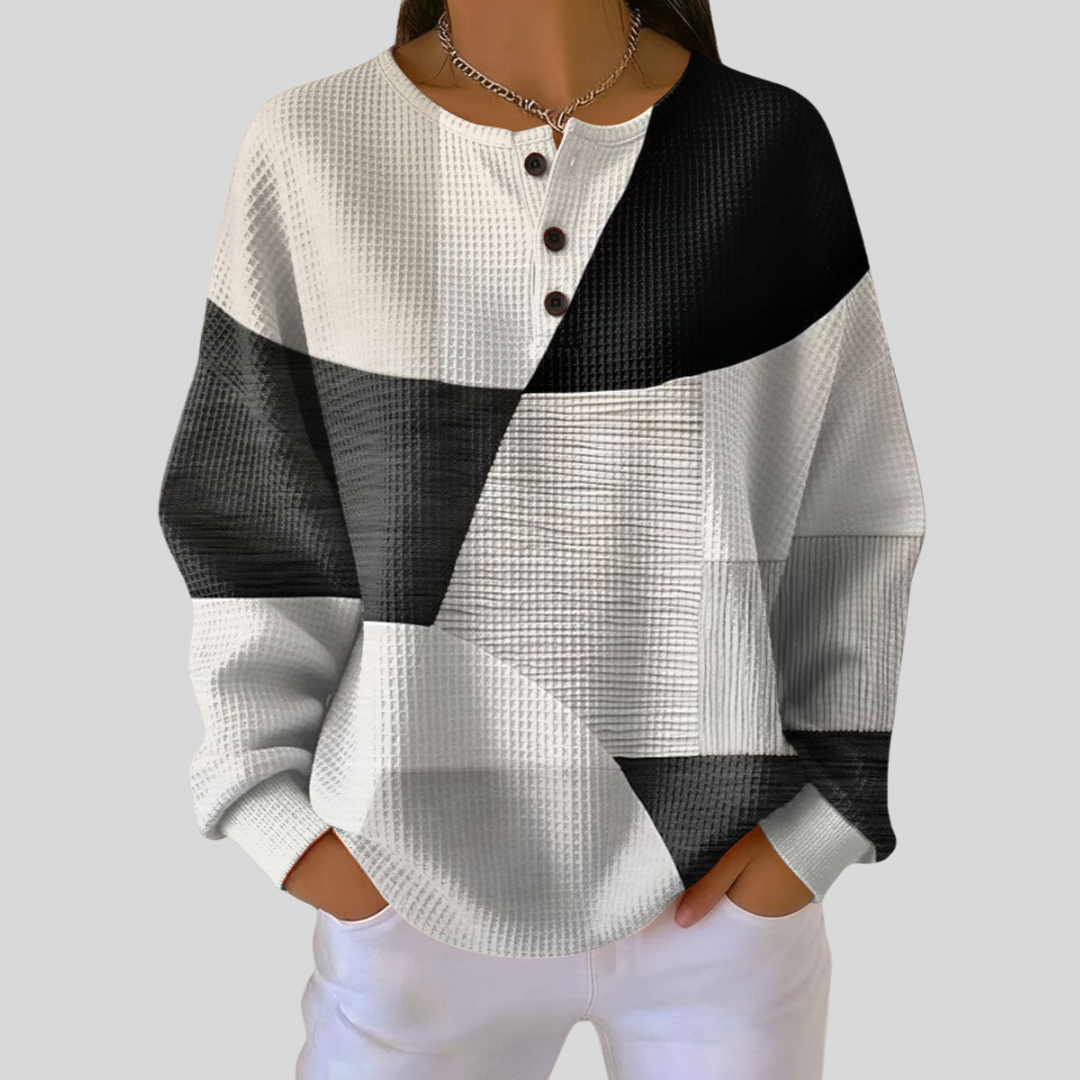 Almira™ | Waffle Knit Henley -huppari