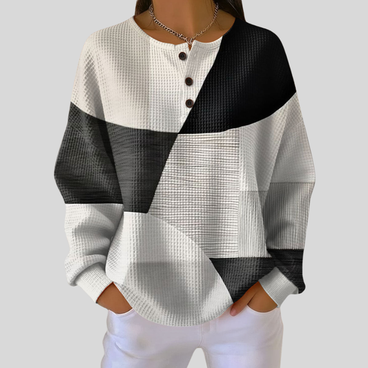 Almira™ | Waffle Knit Henley -huppari