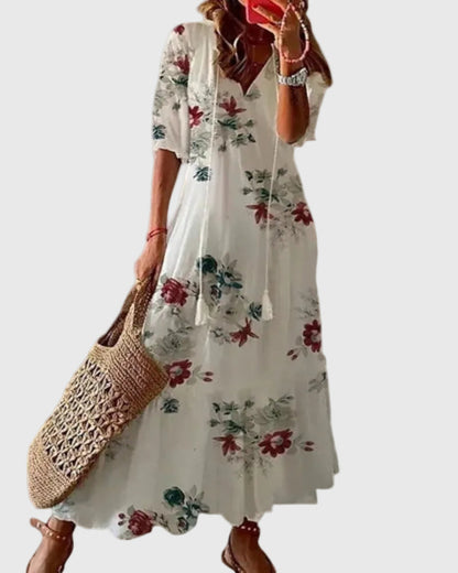 Amalia | Boho Vintage Sommer Maxi Kjole