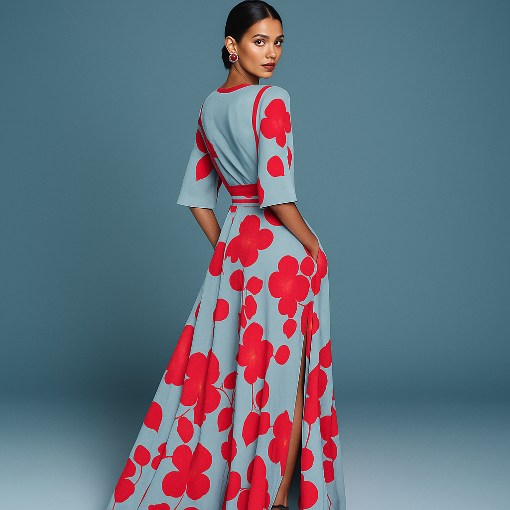 Mila™ | Myk V-hals Maxi-kjole