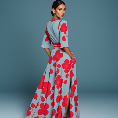 Mila™ | Myk V-hals Maxi-kjole