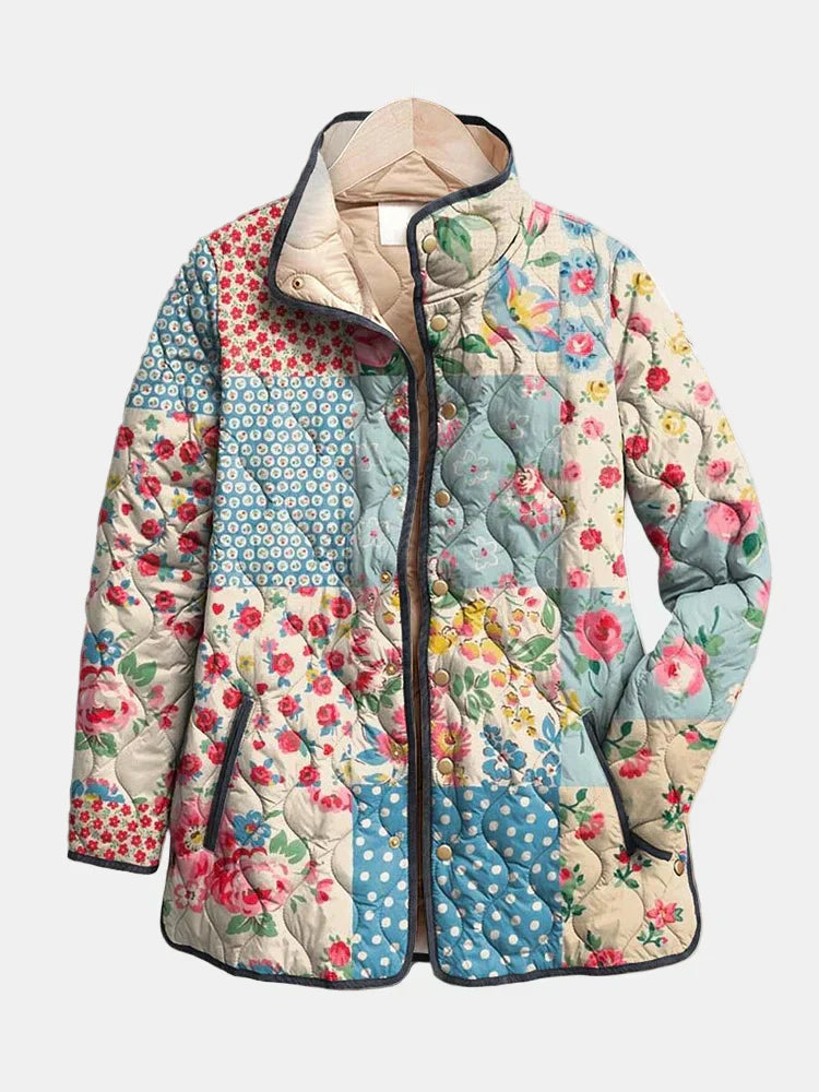 Liora | Sjarmerende Blomstrete Vattert Jakke