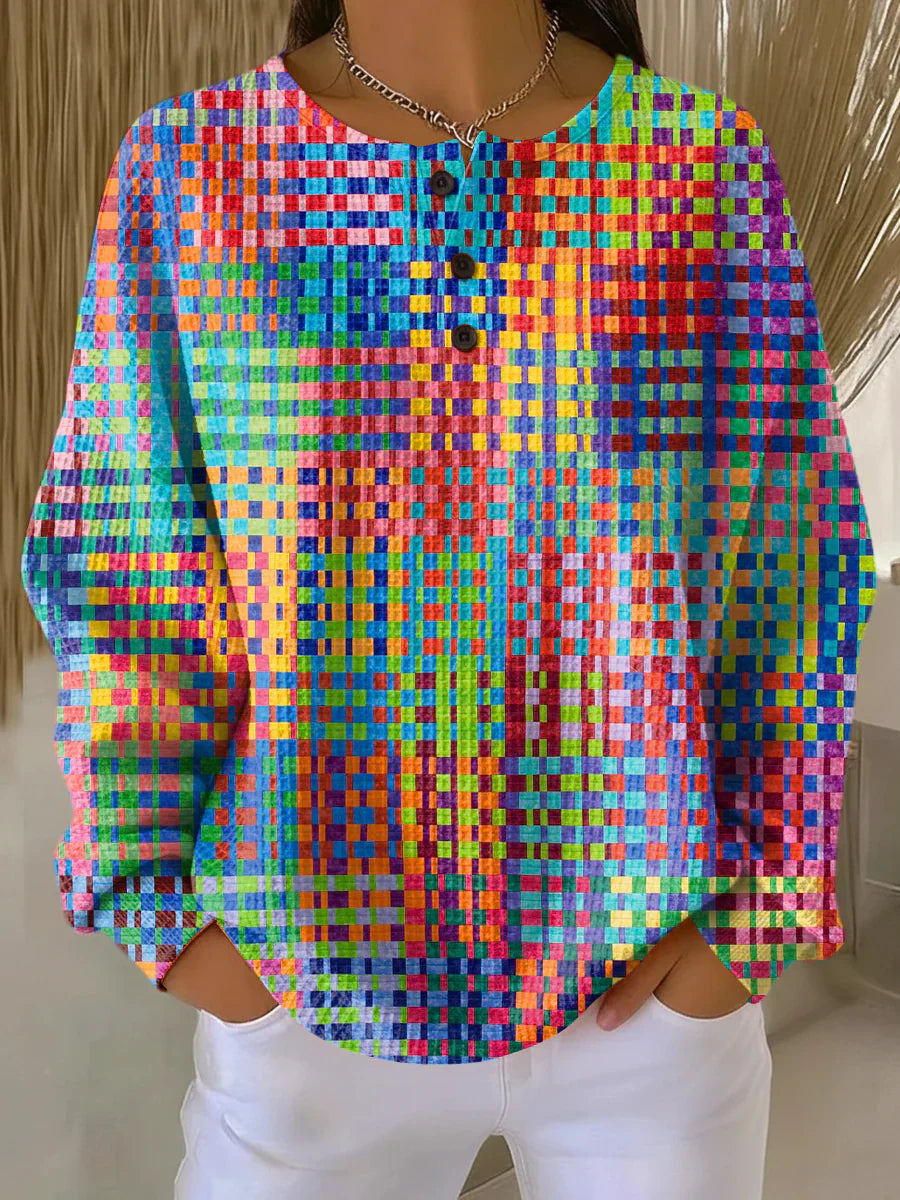 Rosa | Rutete Fritidsgenser