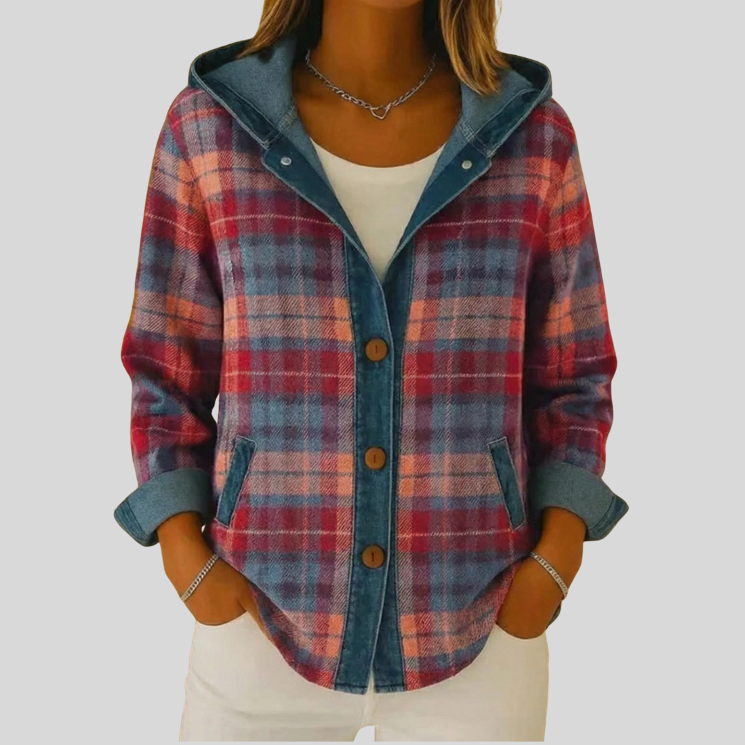 Kellaway™ | Ruudullinen Shacket huppulla