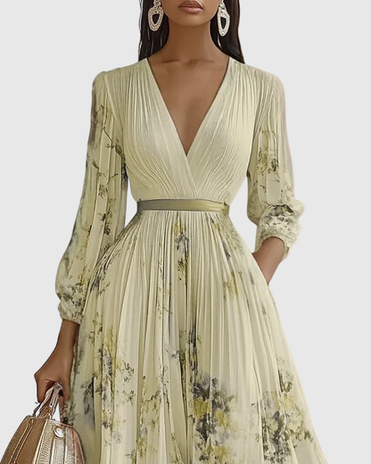 Siena™ | Elegant Plissé Maxi Kjole