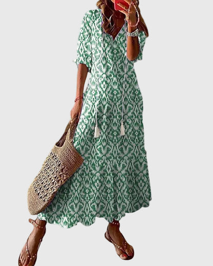 Amalia | Boho Vintage Sommer Maxi Kjole