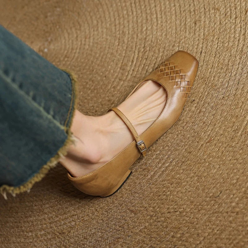 MARLOW | SQUARE-TOE MARY JANE FLATS