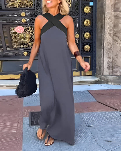 Esther - Maxi-kjole med halterneck