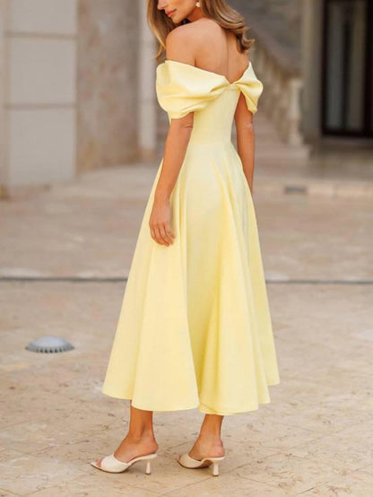 Elegant Maxi Kjole Drapert Uten Ermer