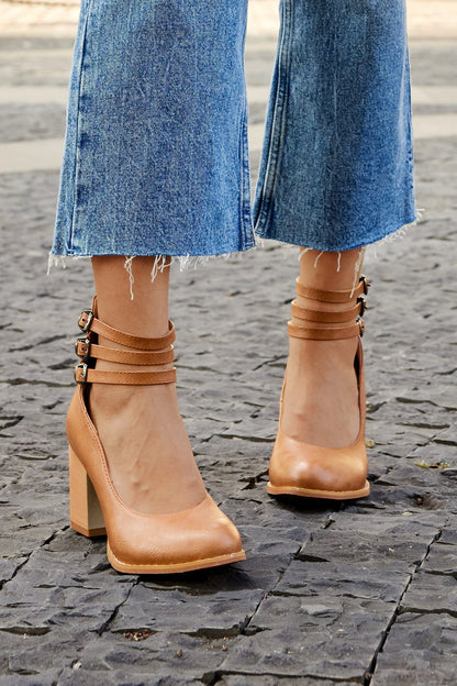 Elisa™ | Glatte sandaler med tykk hæl