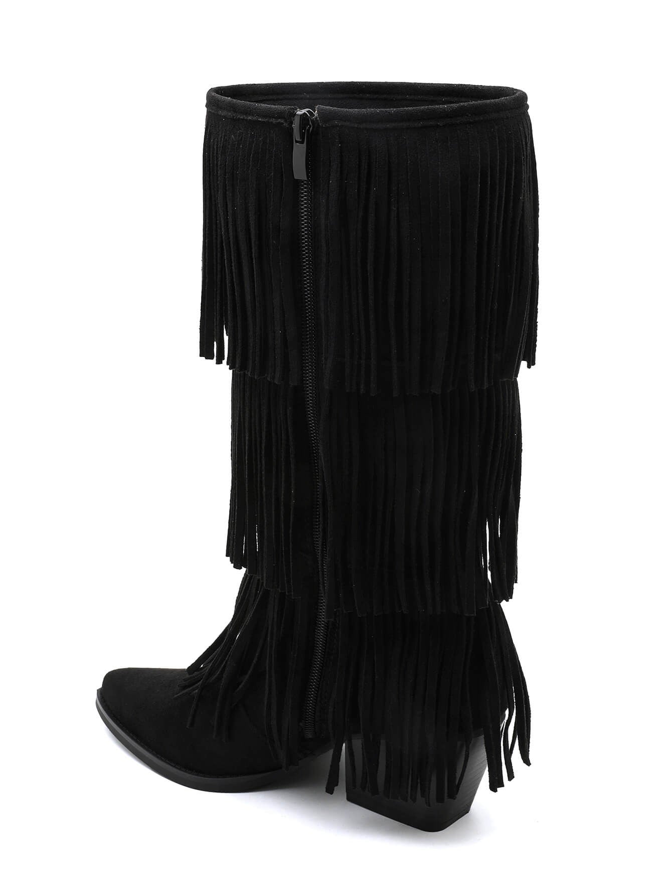 All Over Fringle Svarte Støvler