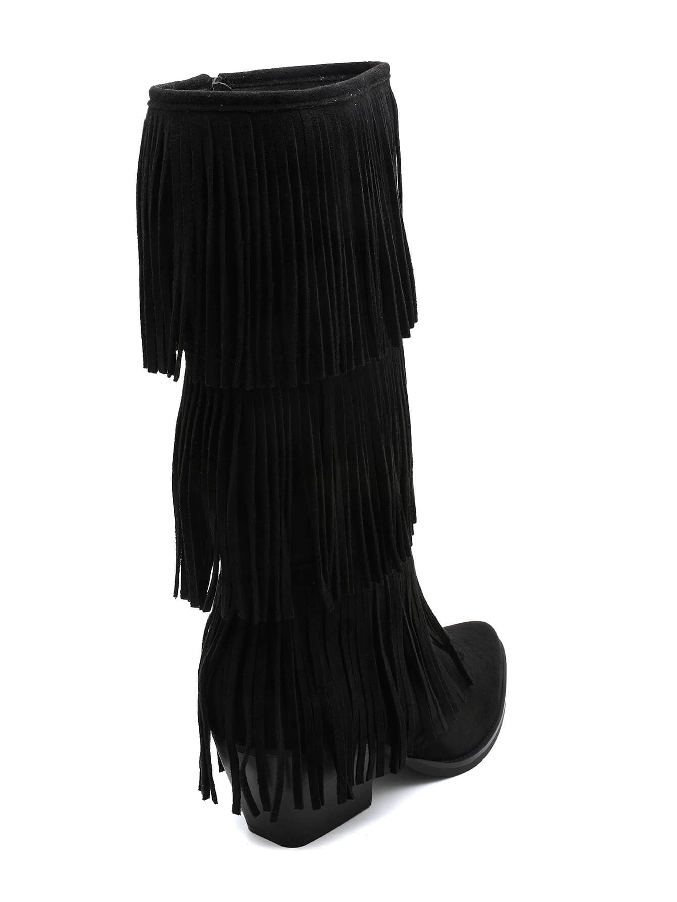 All Over Fringle Svarte Støvler