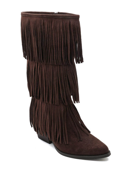 All Over Fringle Brune Støvler