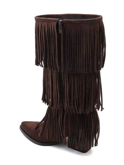 All Over Fringle Brune Støvler