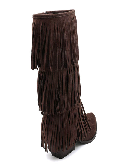 All Over Fringle Brune Støvler