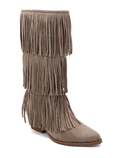 All Over Fringle Khaki Støvler