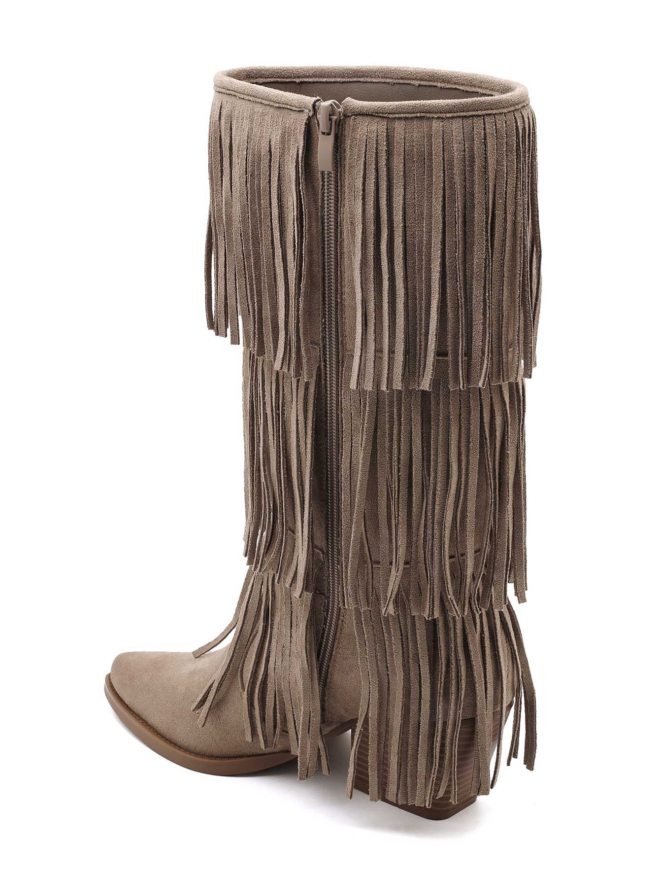 All Over Fringle Khaki Støvler