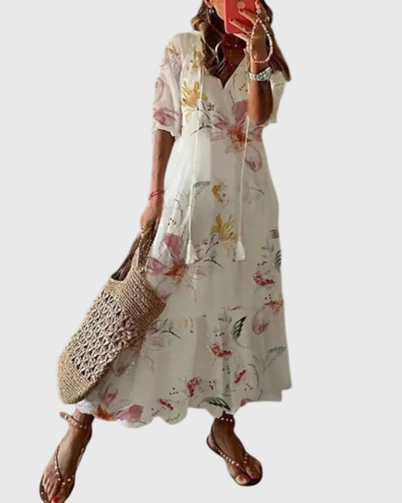 Amalia | Boho Vintage Sommer Maxi Kjole