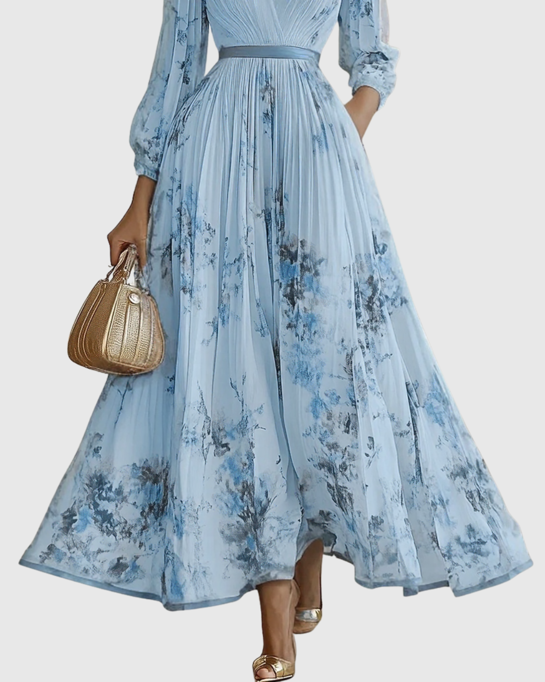 Rowella | Elegant Plisserte Maxi Kjole