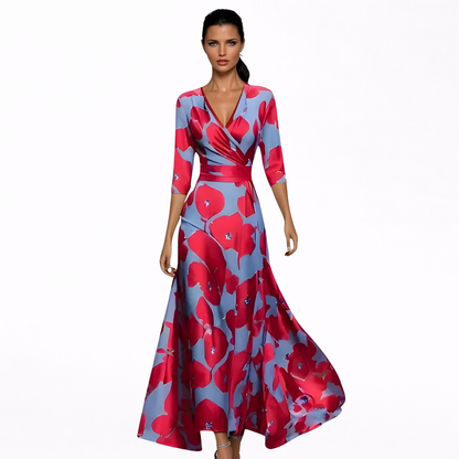 Emilia | Maxi Kjole med Elegant Blomsterprint