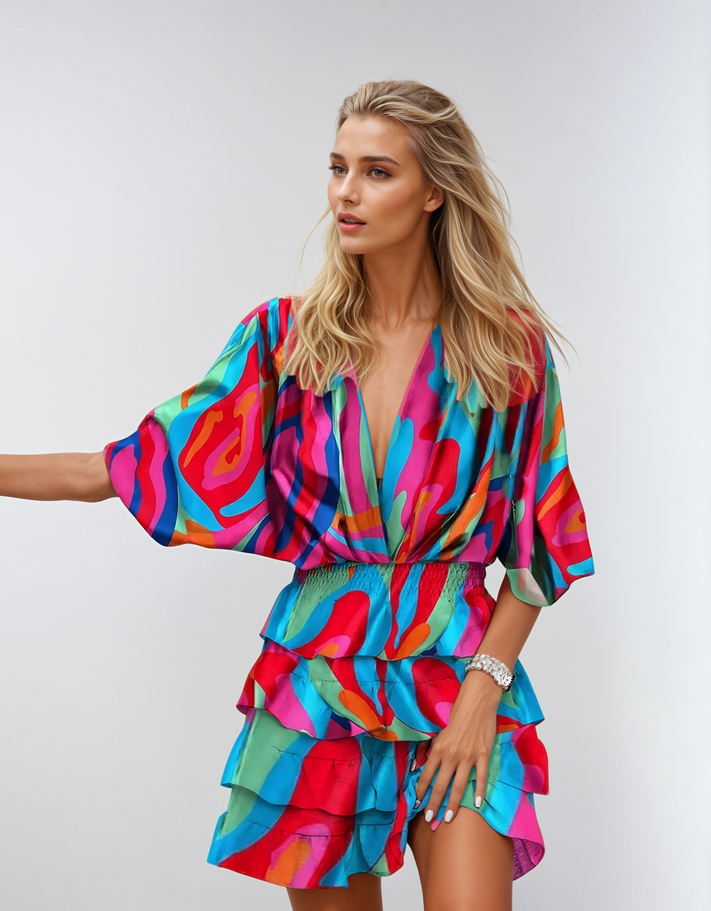 Zachi™ | Blomster Midi Kjole