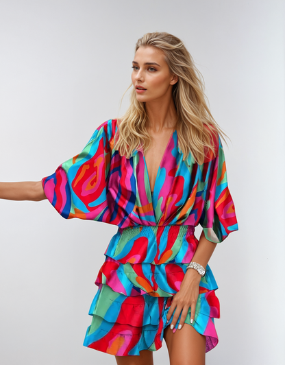 Zachi™ | Blomster Midi Kjole