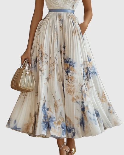 Rowella | Elegant Plisserte Maxi Kjole