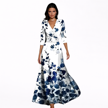 Emilia | Maxi Kjole med Elegant Blomsterprint