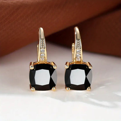 Elegant Mystic Stone Hoop Øredobber