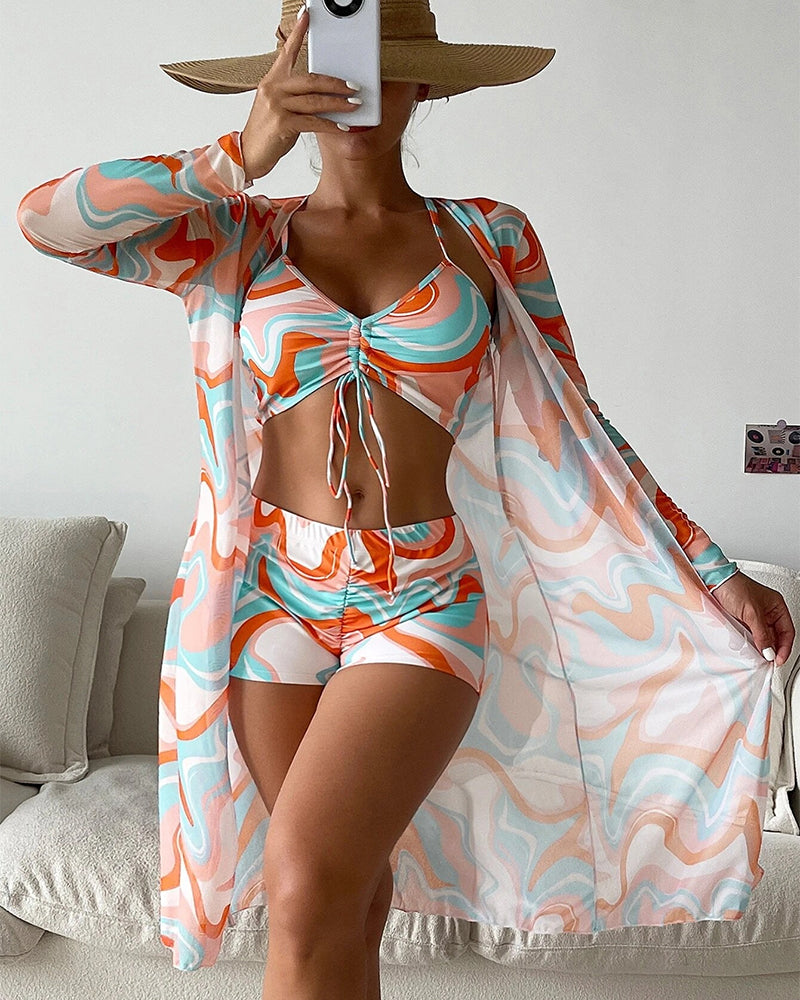 Laluna® | 3-delt Bikini Sett med Trykk
