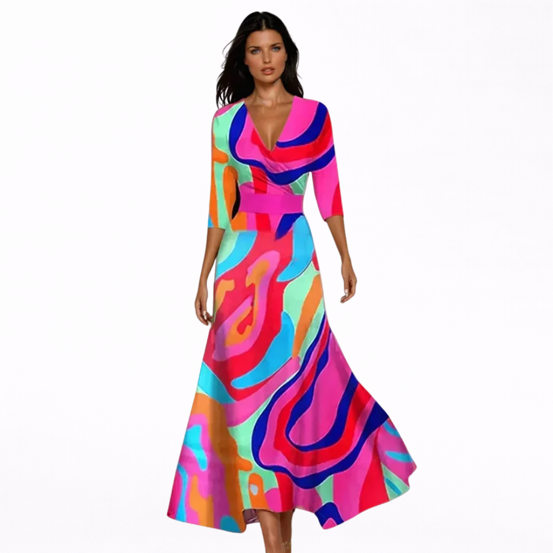 Emilia | Maxi Kjole med Elegant Blomsterprint