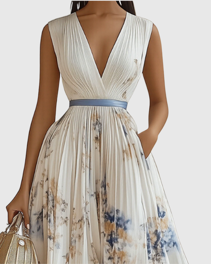 Siena™ | Elegant Plissé Maxi Kjole