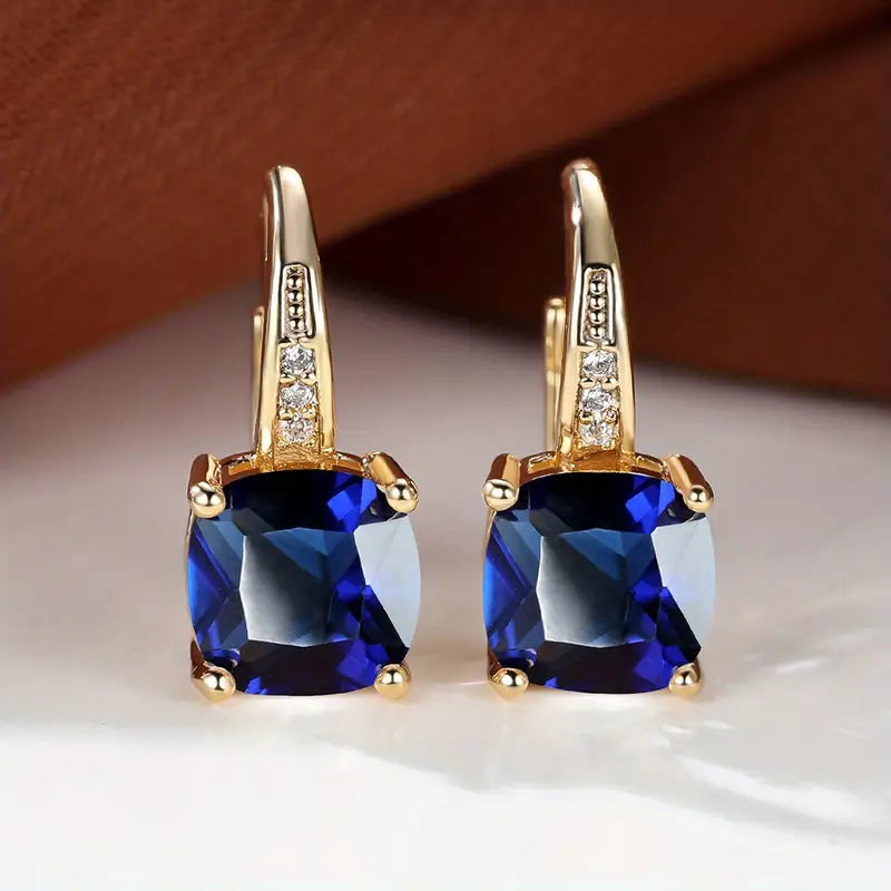 Elegant Mystic Stone Hoop Øredobber