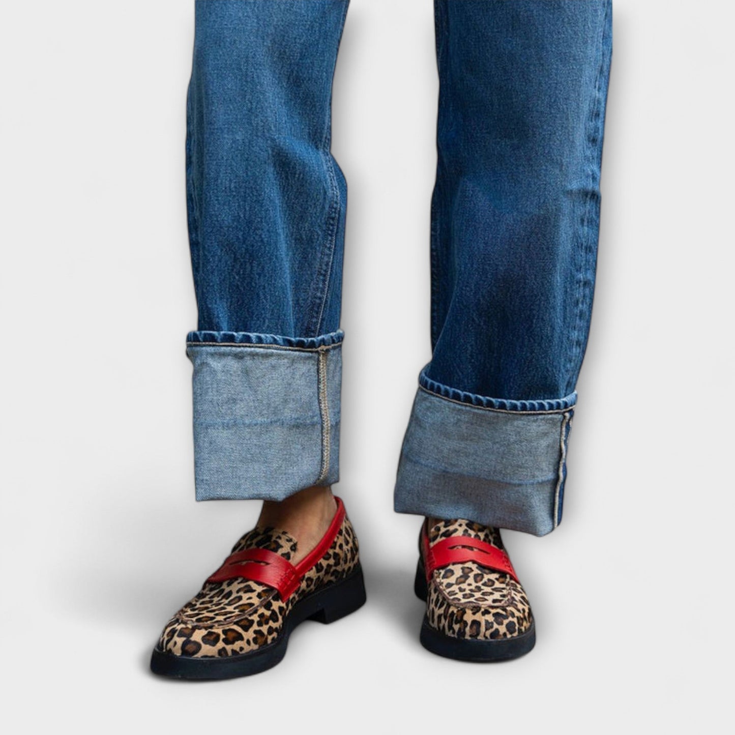 Liora™ | Leopardmoccasiner med Rund Tå